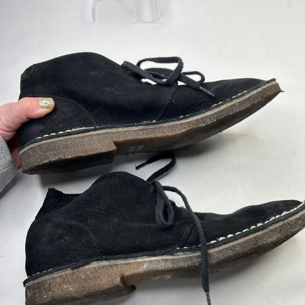 SeaVees Maslon Desert Boots Mens 12 Black Pebbled Leather Chukka Contrast Stitch